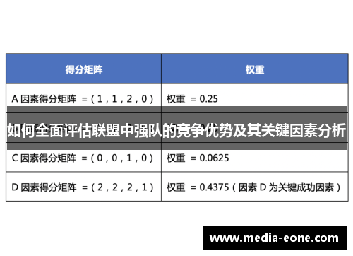 如何全面评估联盟中强队的竞争优势及其关键因素分析